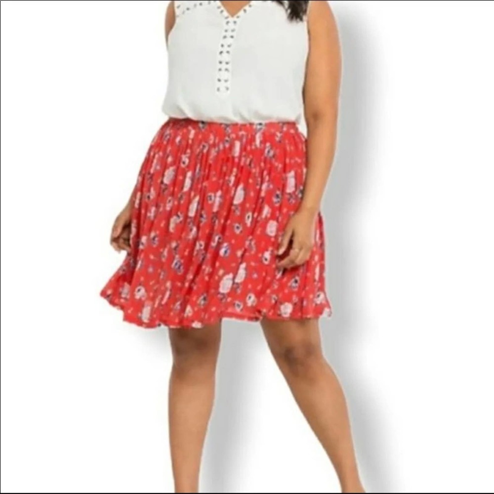 Torrid Floral Pleated Skater Skirt Womens Plus Size 3X
